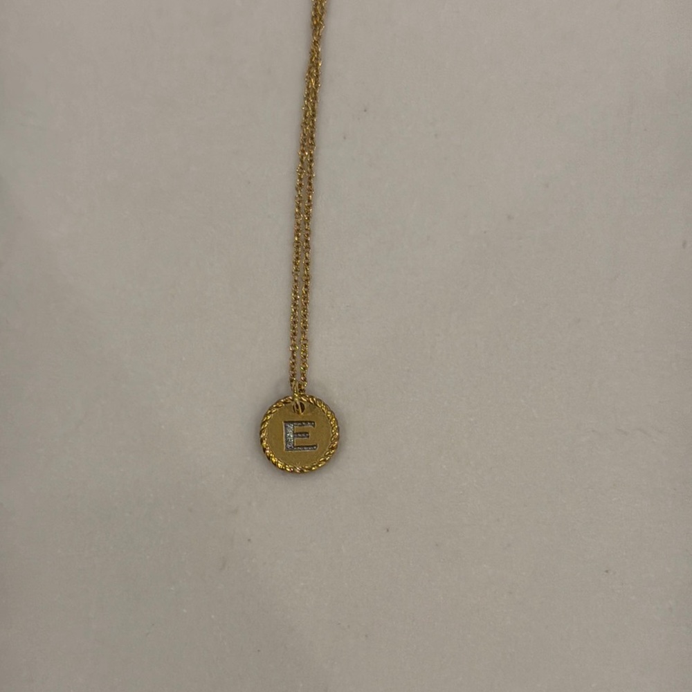 David Yurman Gold Initial Charm Necklace